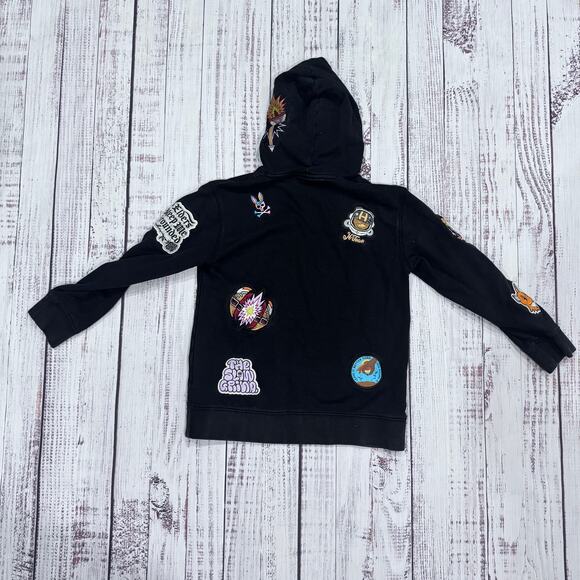 Psycho Bunny Youth L Patch Graphic Hoodie Black | Boys 12 - Picture 2 of 10